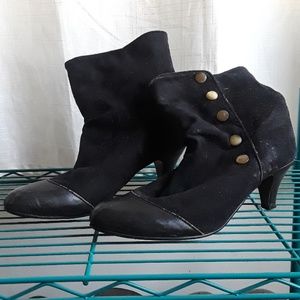 Black Kitten Heel Boots